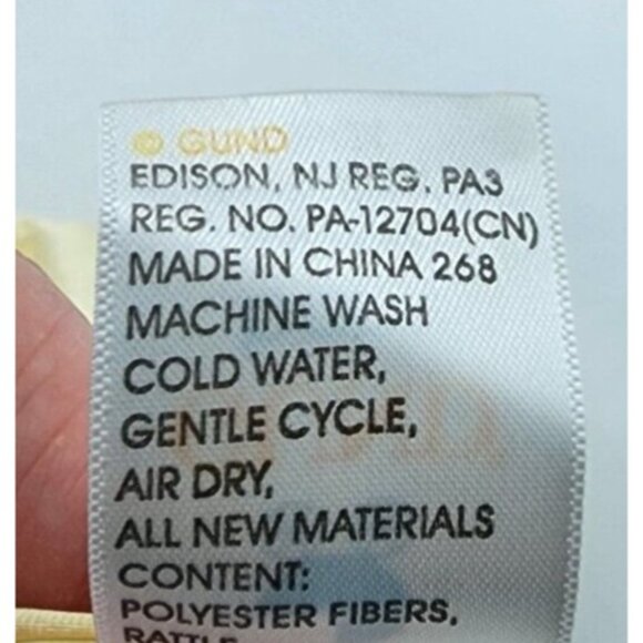 Gund Baby Quakzie Duck Costume Yellow Sherpa Plush With Rattle 3-12 Months - Picture 9 of 11